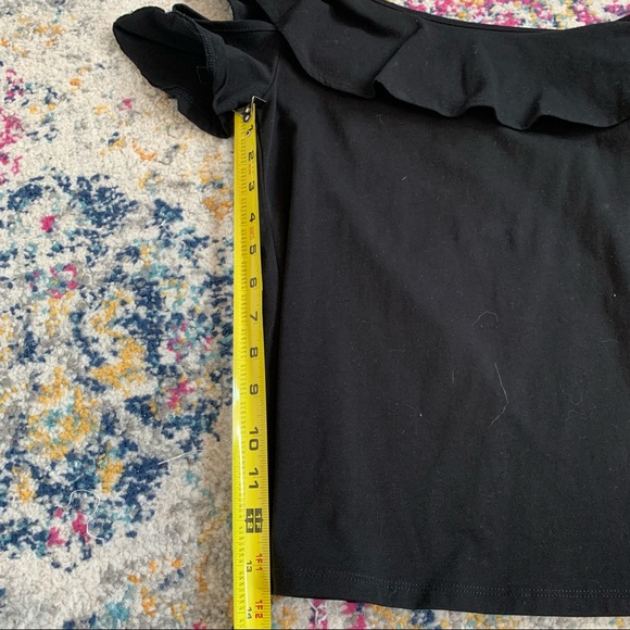 J crew | NWT Black Ruffle Off the Shoulder Top - Picture 3 of 7